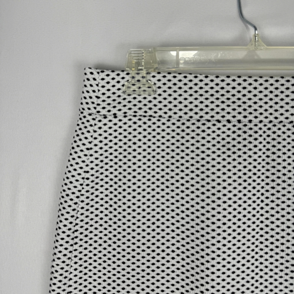 LOFT Womens Black & White Polka Dot Scalloped Hem Skirt Career Size 6 - Picture 2 of 13